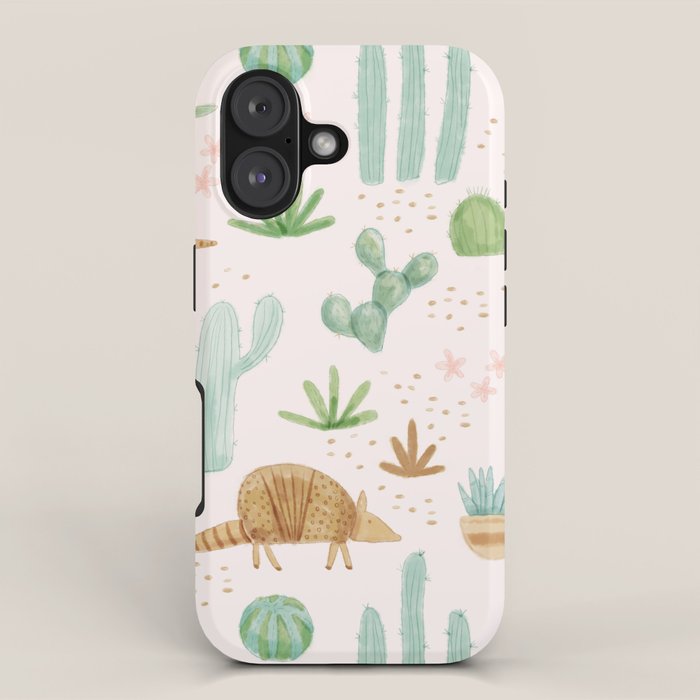 Armadillos in the Desert - Watercolor iPhone Case Gallery Image 1