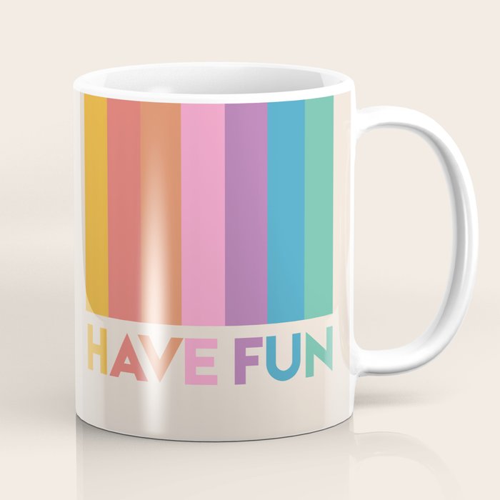 Vintage Rainbow Have Fun Text Coffee Mug Gallery Image 1
