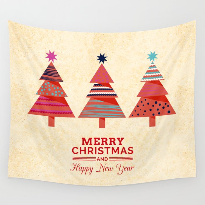 Three Christmas Trees Wall Tapestry Gallery Image 4