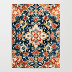 Indigo and Floral Spice Mandala Poster Gallery Image 4