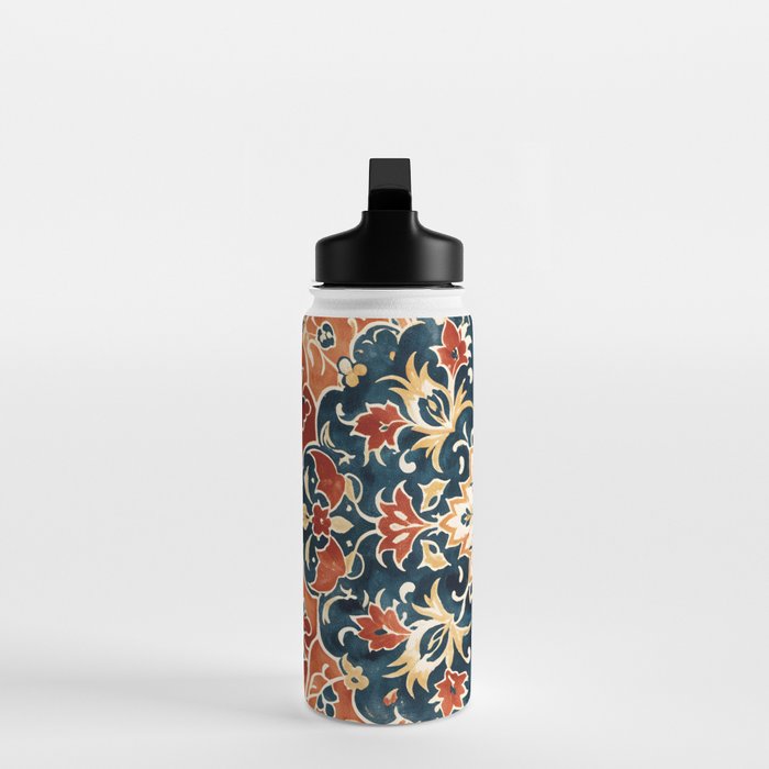 Indigo and Floral Spice Mandala Water Bottle Gallery Image 3