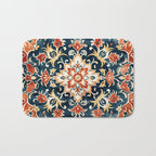 Indigo and Floral Spice Mandala Bath Mat Gallery Image 1