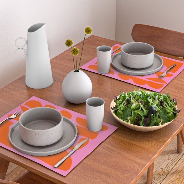 Orange Shapes on Pink Placemat Gallery Image 2