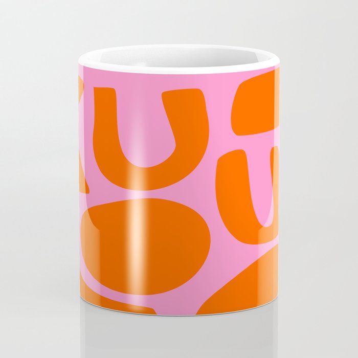 Orange Shapes on Pink Coffee Mug Gallery Image 4