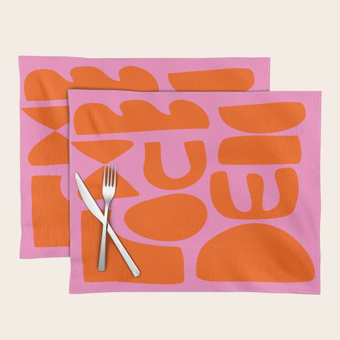 Orange Shapes on Pink Placemat Gallery Image 1