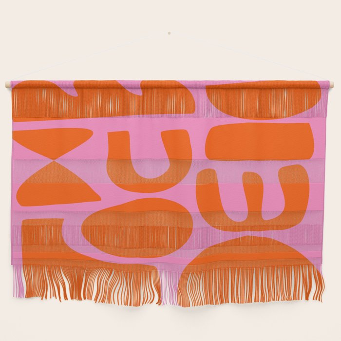 Orange Shapes on Pink Wall Hanging Gallery Image 1