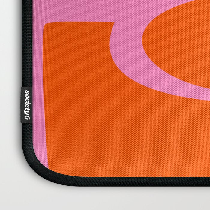 Orange Shapes on Pink Laptop Sleeve Gallery Image 3