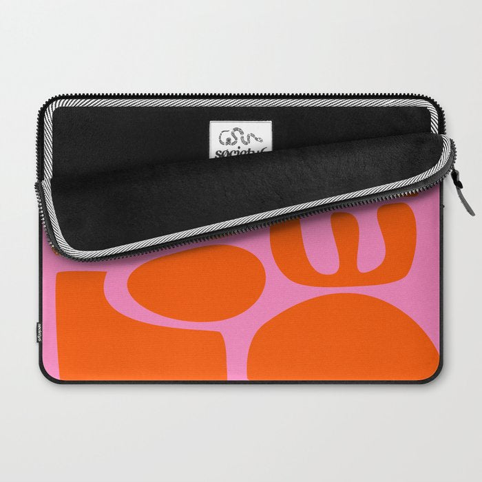Orange Shapes on Pink Laptop Sleeve Gallery Image 2