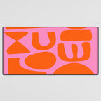 Orange Shapes on Pink Desk Mat Gallery Image 3