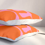 Orange Shapes on Pink Pillow Sham Gallery Image 3