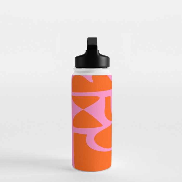 Orange Shapes on Pink Water Bottle Gallery Image 3