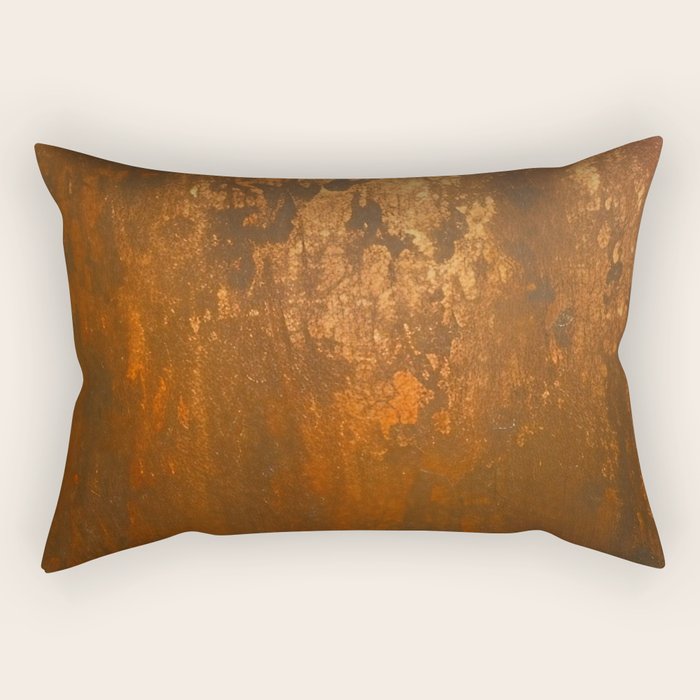 Earthy Rust Copper and Bronze Japandi Art Rectangular Pillow Gallery Image 2