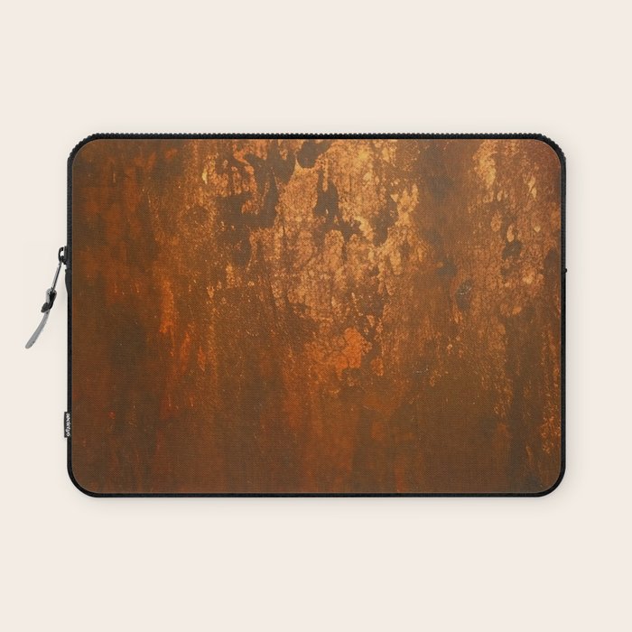 Earthy Rust Copper and Bronze Japandi Art Laptop Sleeve Gallery Image 1