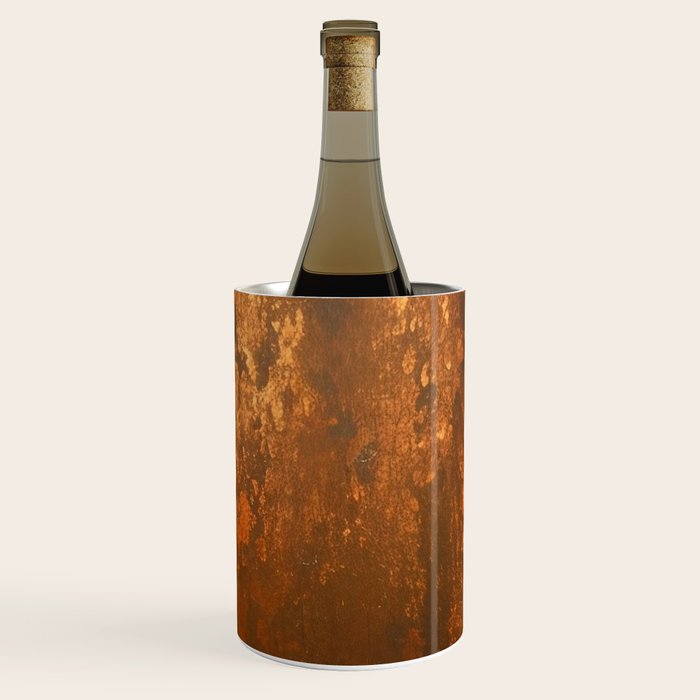 Earthy Rust Copper and Bronze Japandi Art Wine Chiller Gallery Image 3