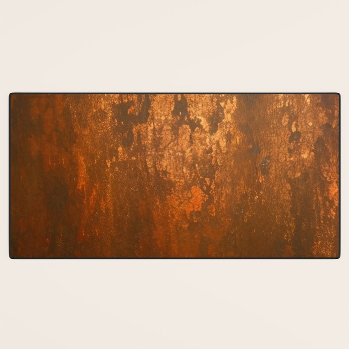 Earthy Rust Copper and Bronze Japandi Art Desk Mat Gallery Image 3
