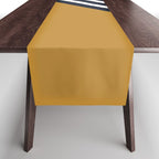 Color Block & Stripes Geometric Print, Mustard, Navy and White Table Runner Gallery Image 1