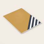 Color Block & Stripes Geometric Print, Mustard, Navy and White Notebook Gallery Image 3