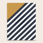 Color Block & Stripes Geometric Print, Mustard, Navy and White Notebook Gallery Image 4