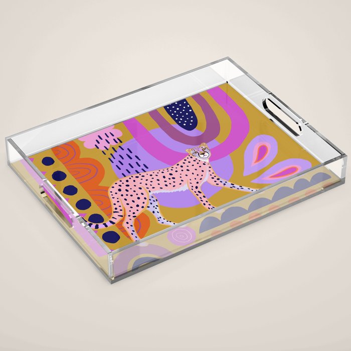 Modern Cheetah Acrylic Tray Gallery Image 1