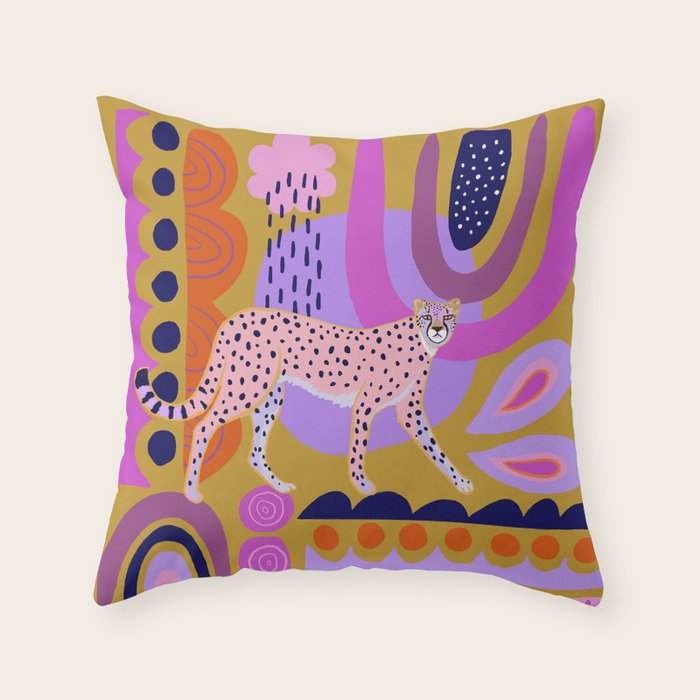 Modern Cheetah Throw Pillow Gallery Image 6