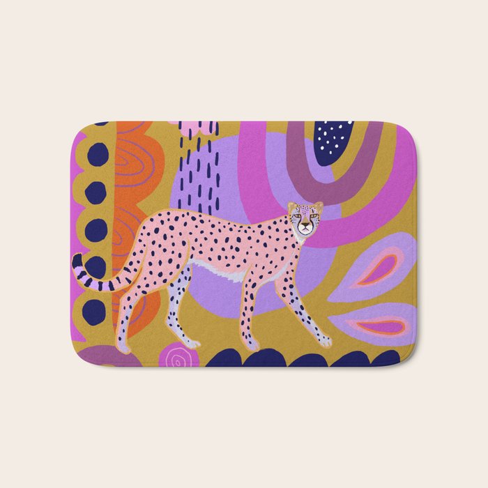 Modern Cheetah Bath Mat Gallery Image 1