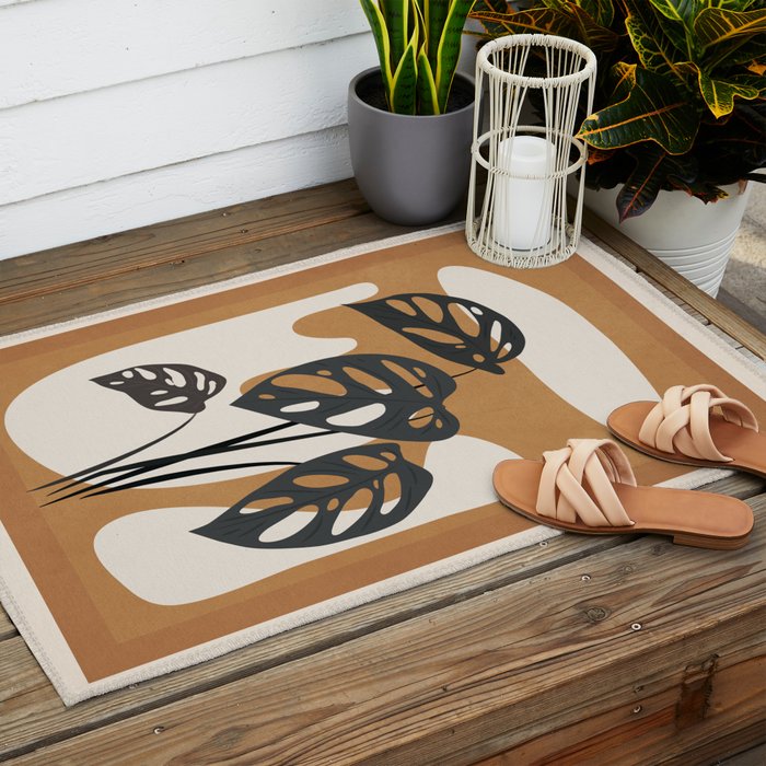 Minimalist Abstract Art Branch 6 Outdoor Rug Gallery Image 2