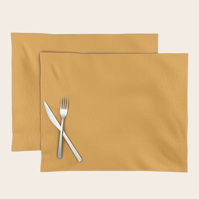 Apricot Orange Solid Color Placemat Gallery Image 1
