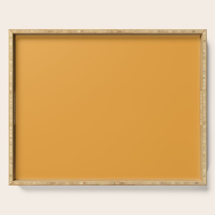 Apricot Orange Solid Color Serving Tray Gallery Image 1