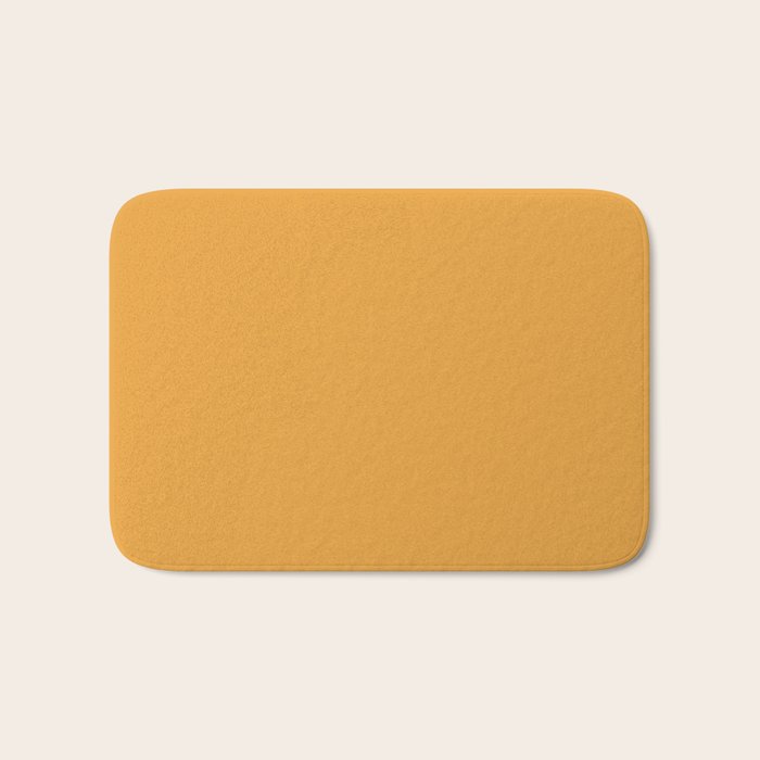 Apricot Orange Solid Color Bath Mat Gallery Image 1