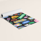 Retro cartoon sticker label pattern Yoga Mat Gallery Image 2