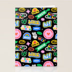 Retro cartoon sticker label pattern Stationery Card Gallery Image 2