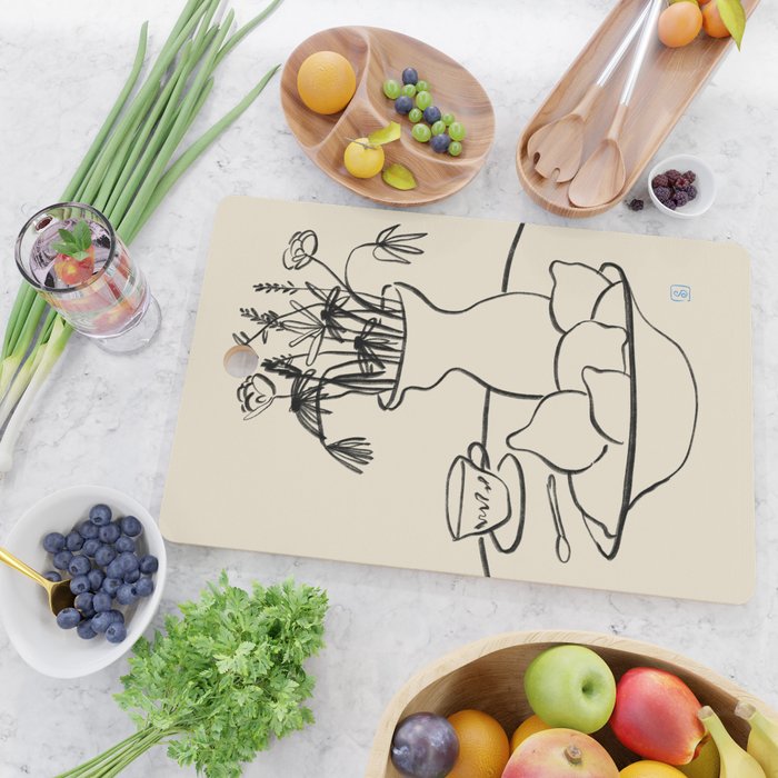 LEMONS AND FLOWERS Cutting Board Gallery Image 2