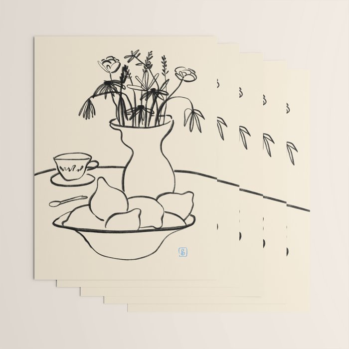 LEMONS AND FLOWERS Wrapping Paper Gallery Image 3