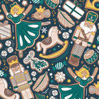 Nutcracker ballet gingerbread delicious biscuits // nile blue background beige forest and pine green sweet Christmas cookies Coffee Mug Gallery Image 2