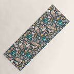 Nutcracker ballet gingerbread delicious biscuits // nile blue background beige forest and pine green sweet Christmas cookies Yoga Mat Gallery Image 1