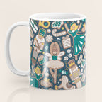 Nutcracker ballet gingerbread delicious biscuits // nile blue background beige forest and pine green sweet Christmas cookies Coffee Mug Gallery Image 3
