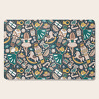 Nutcracker ballet gingerbread delicious biscuits // nile blue background beige forest and pine green sweet Christmas cookies Cutting Board Gallery Image 1