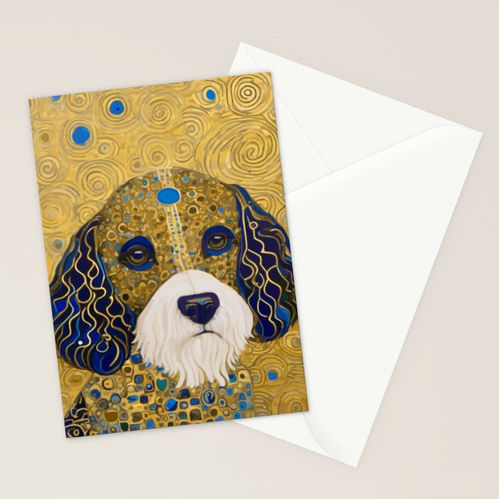Klimt Dog with Colorful Ears Stationery Card Gallery Image 2