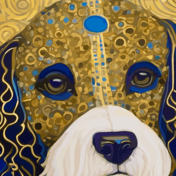 Klimt Dog with Colorful Ears Coffee Mug Gallery Image 2