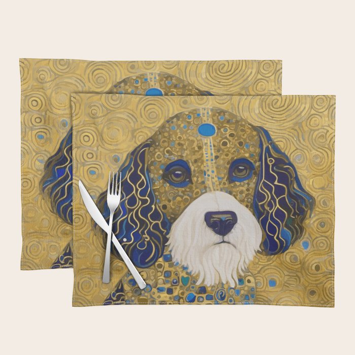 Klimt Dog with Colorful Ears Placemat Gallery Image 1