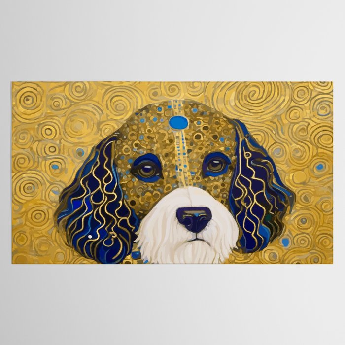 Klimt Dog with Colorful Ears Tablecloth Gallery Image 2