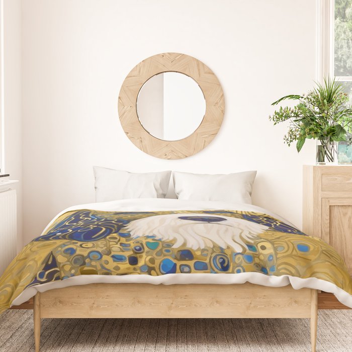Klimt Dog with Colorful Ears Duvet Cover Gallery Image 3