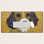 Klimt Dog with Colorful Ears Desk Mat Gallery Image 1