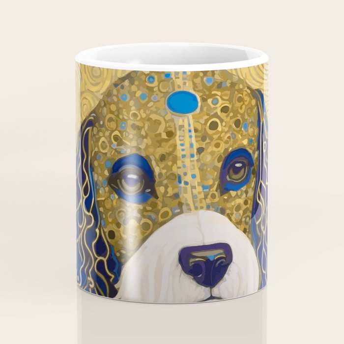 Klimt Dog with Colorful Ears Coffee Mug Gallery Image 4