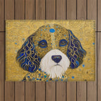 Klimt Dog with Colorful Ears Outdoor Rug Gallery Image 1