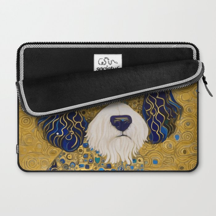 Klimt Dog with Colorful Ears Laptop Sleeve Gallery Image 2