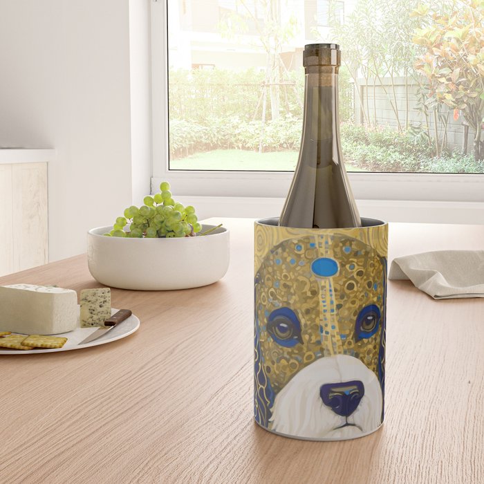 Klimt Dog with Colorful Ears Wine Chiller Gallery Image 4