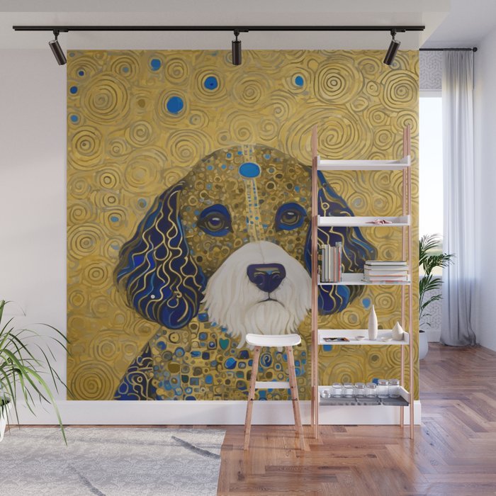 Klimt Dog with Colorful Ears Wall Mural Gallery Image 1