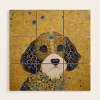 Klimt Dog with Colorful Ears Wood Wall Art Gallery Image 1