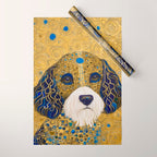 Klimt Dog with Colorful Ears Wrapping Paper Gallery Image 1